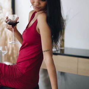 SKiVYS Femme Side Hustle Red Ruched Tank Dress Sz XS